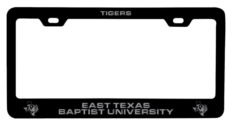 East Texas Baptist University NCAA Laser-Engraved Metal License Plate Frame - Choose Black or White Color