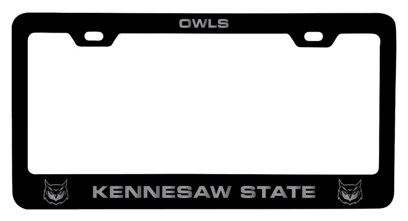 Kennesaw State University NCAA Laser-Engraved Metal License Plate Frame - Choose Black or White Color