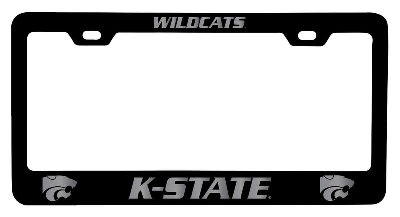 Kansas State Wildcats NCAA Laser-Engraved Metal License Plate Frame - Choose Black or White Color