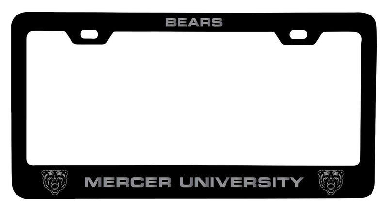Mercer University NCAA Laser-Engraved Metal License Plate Frame - Choose Black or White Color