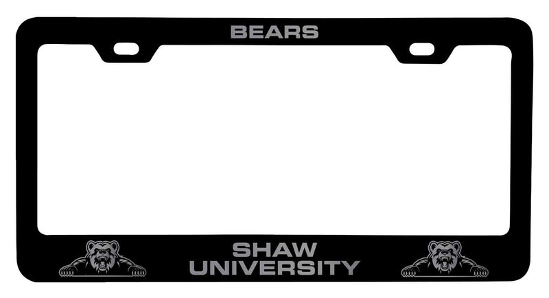 Shaw University Bears NCAA Laser-Engraved Metal License Plate Frame - Choose Black or White Color