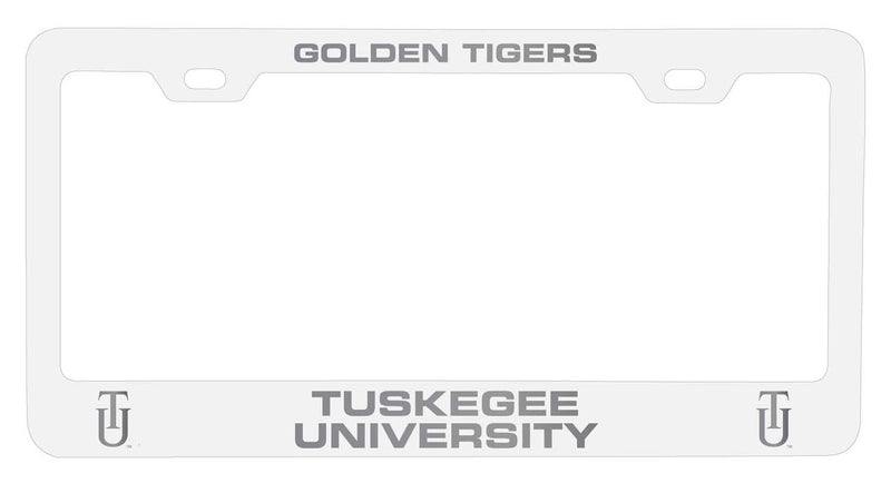 Tuskegee University NCAA Laser-Engraved Metal License Plate Frame - Choose Black or White Color