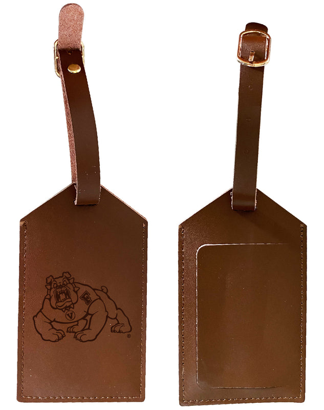 Elegant Fresno State Bulldogs NCAA Leather Luggage Tag with Engraved Logo