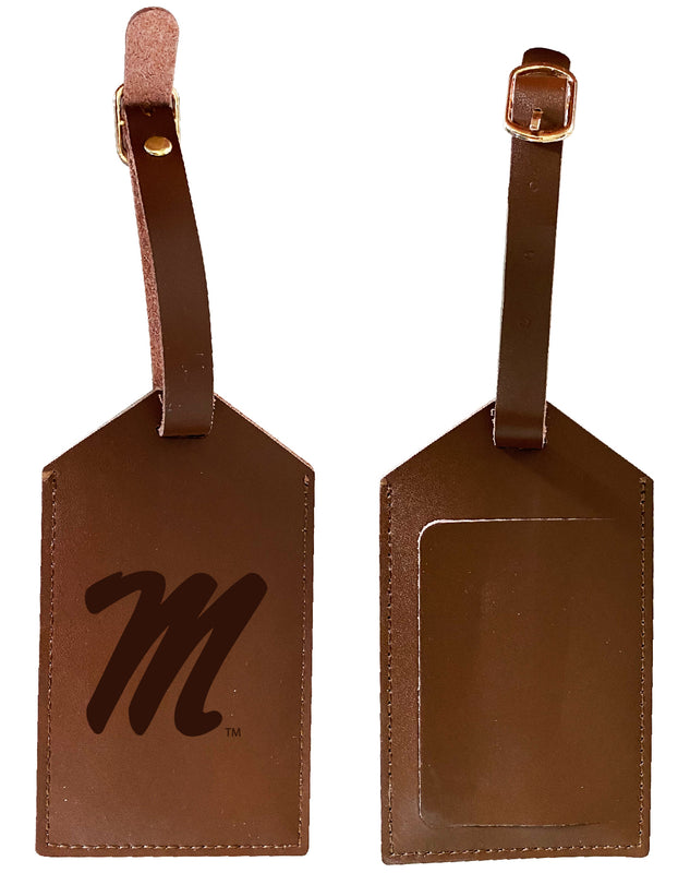 Elegant Mississippi Rebels "Ole Miss" NCAA Leather Luggage Tag with Engraved Logo