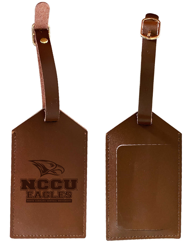 Elegant North Carolina Central Eagles NCAA Leather Luggage Tag with Engraved Logo
