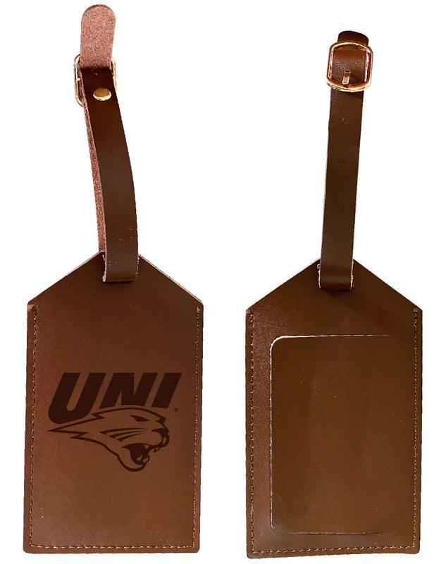 Elegant Northern Iowa Panthers NCAA Leather Luggage Tag with Engraved Logo