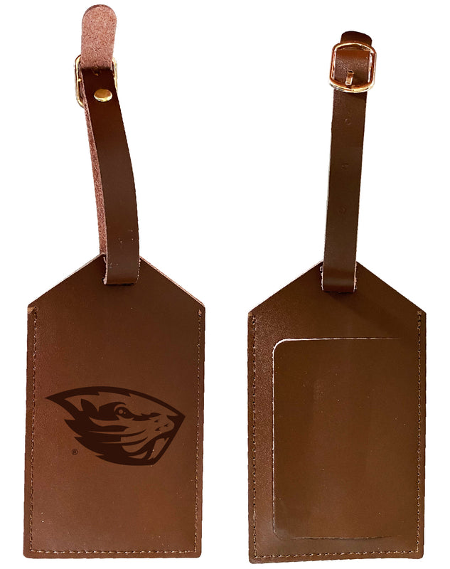Elegant Oregon State Beavers NCAA Leather Luggage Tag with Engraved Logo