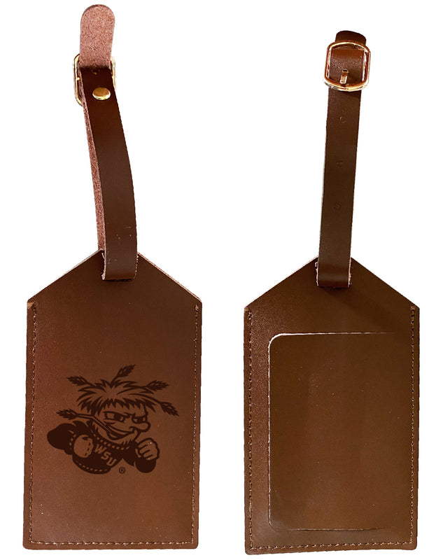 Elegant Wichita State Shockers NCAA Leather Luggage Tag with Engraved Logo