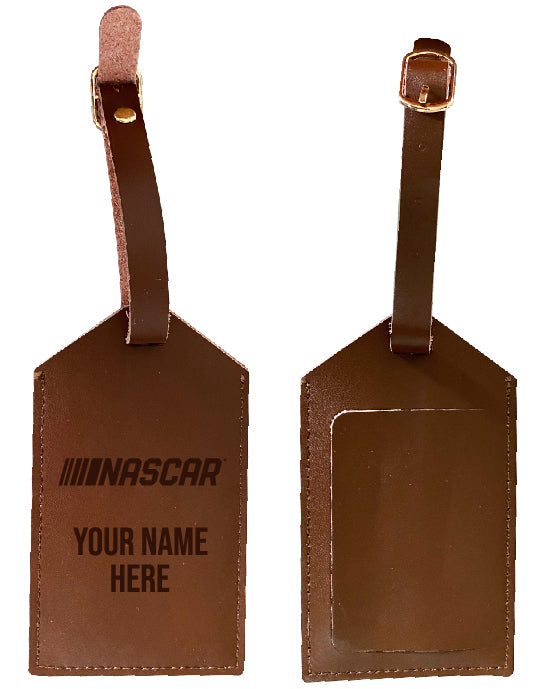 Nascar Leather Luggage Tag Engraved - Custom Name