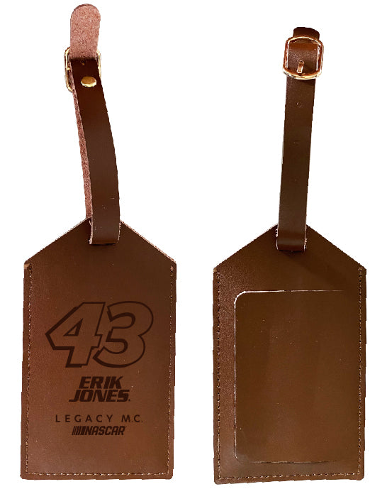 Nascar #43 Erik Jones Leather Luggage Tag Engraved