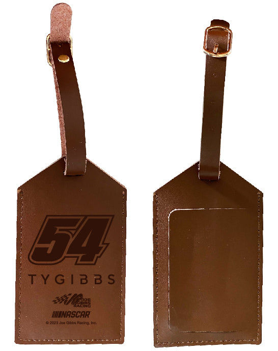 Nascar #54 Ty Gibbs Leather Luggage Tag Engraved