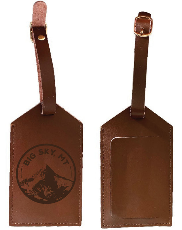 Big Sky Montana Souvenir Leather Luggage Tag