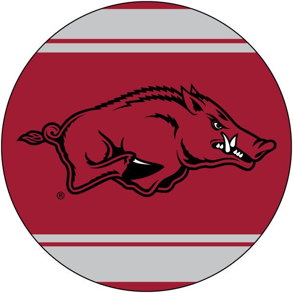 Arkansas Razorbacks Polka Dot 4-Inch Round Shape NCAA High-Definition Magnet - Versatile Metallic Surface Adornment