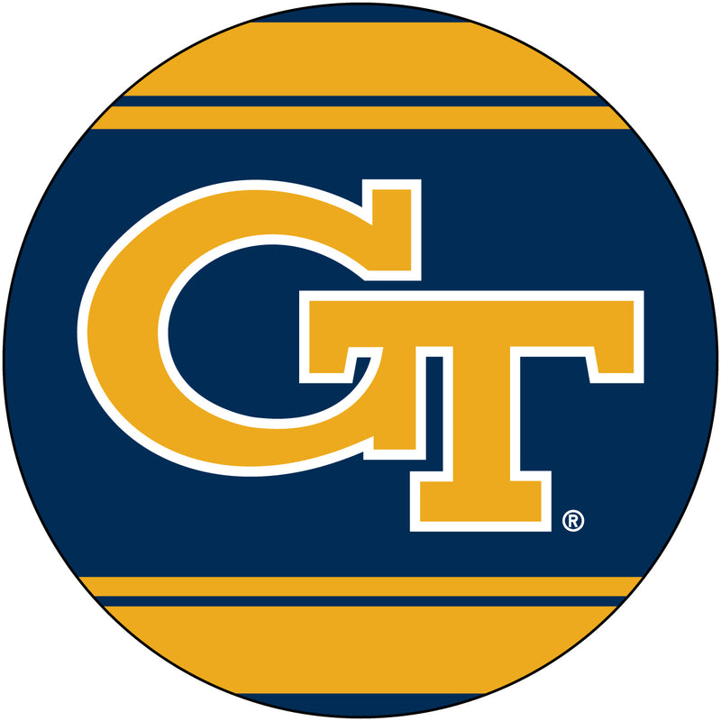 Georgia Tech Yellow Jackets Polka Dot 4-Inch Round Shape NCAA High-Definition Magnet - Versatile Metallic Surface Adornment