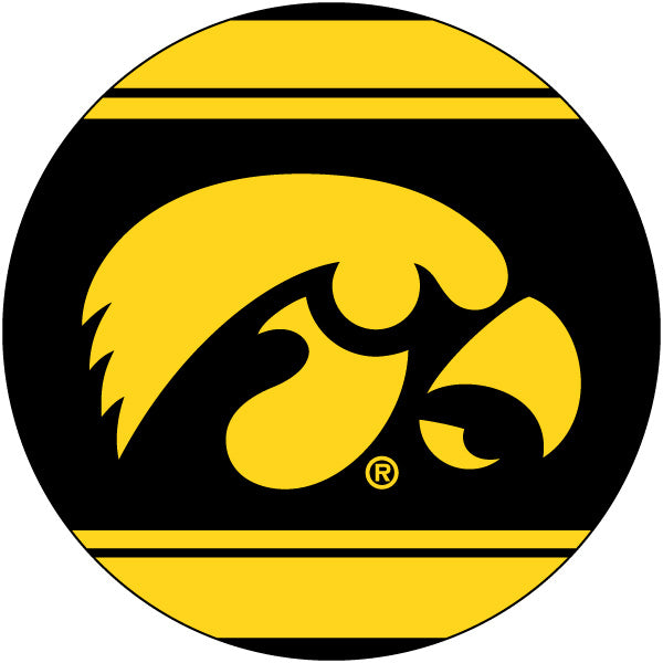 Iowa Hawkeyes Polka Dot 4-Inch Round Shape NCAA High-Definition Magnet - Versatile Metallic Surface Adornment