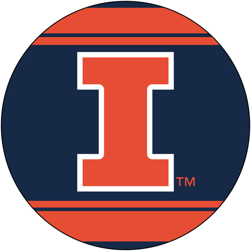 Illinois Fighting Illini Polka Dot 4-Inch Round Shape NCAA High-Definition Magnet - Versatile Metallic Surface Adornment