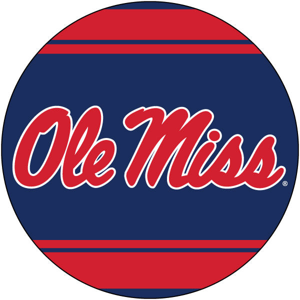 Mississippi Rebels "Ole Miss" Polka Dot 4-Inch Round Shape NCAA High-Definition Magnet - Versatile Metallic Surface Adornment