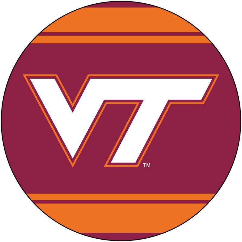 Virginia Tech Hokies Polka Dot 4-Inch Round Shape NCAA High-Definition Magnet - Versatile Metallic Surface Adornment