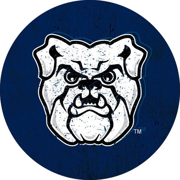 Butler Bulldogs Distressed Wood Grain Design 4-Inch Round Shape NCAA High-Definition Magnet - Versatile Metallic Surface Adornment