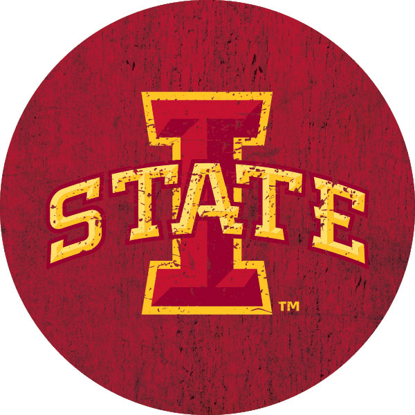 Iowa State Cyclones Distressed Wood Grain Design 4-Inch Round Shape NCAA High-Definition Magnet - Versatile Metallic Surface Adornment