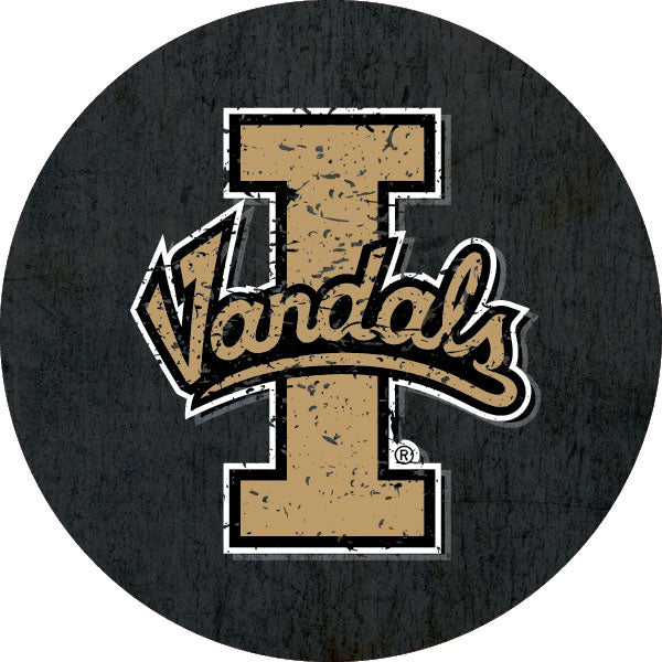 Idaho Vandals Distressed Wood Grain Design 4-Inch Round Shape NCAA High-Definition Magnet - Versatile Metallic Surface Adornment