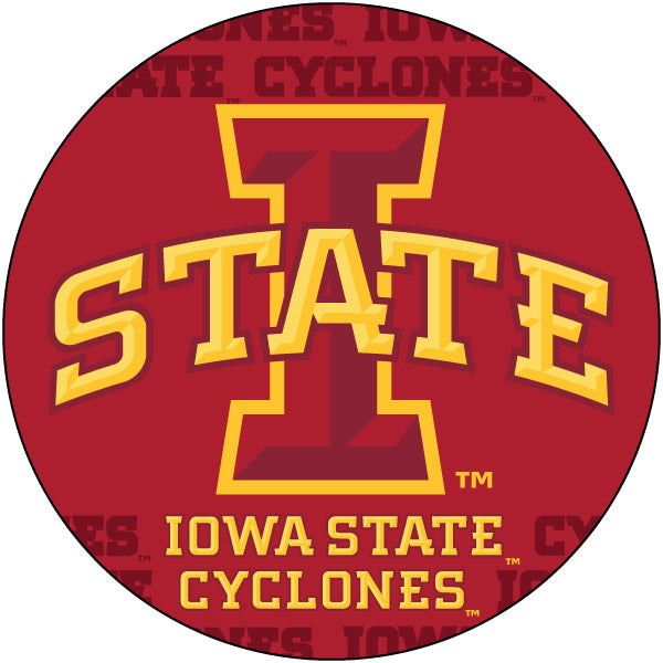 Iowa State Cyclones Round Word Design 4-Inch Round Shape NCAA High-Definition Magnet - Versatile Metallic Surface Adornment