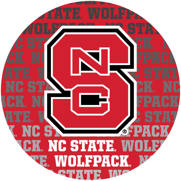 NC State Wolfpack Round Word Design 4-Inch Round Shape NCAA High-Definition Magnet - Versatile Metallic Surface Adornment