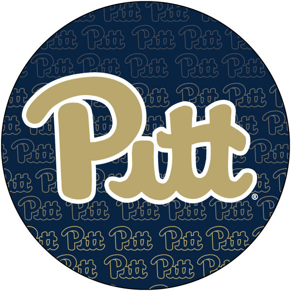 Pittsburgh Panthers Round Word Design 4-Inch Round Shape NCAA High-Definition Magnet - Versatile Metallic Surface Adornment