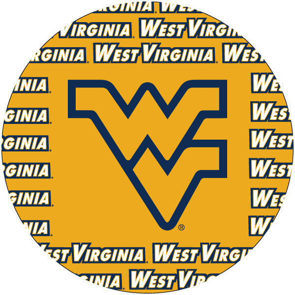 West Virginia Mountaineers Round Word Design 4-Inch Round Shape NCAA High-Definition Magnet - Versatile Metallic Surface Adornment