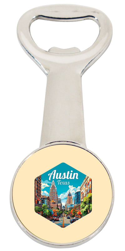 Austin Texas Design B Souvenir Magnetic Bottle Opener