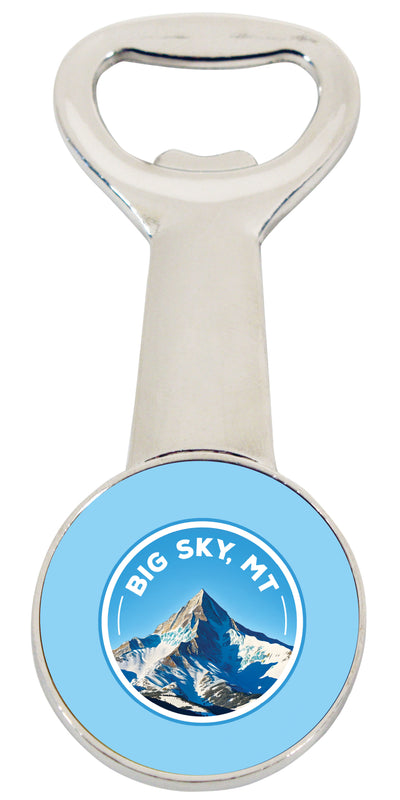 Big Sky Montana Snowy Mountain Souvenir Magnetic Bottle Opener