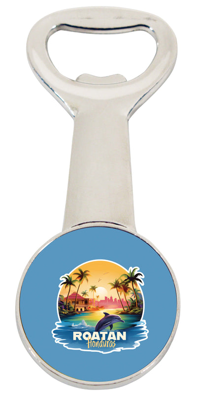 Roatan Honduras Design B Souvenir Magnetic Bottle Opener