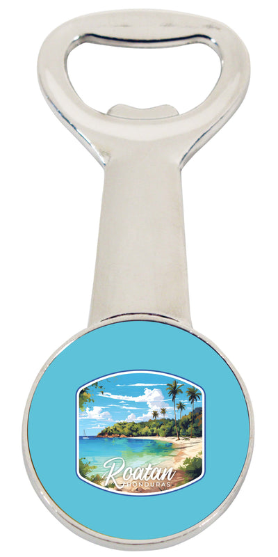 Roatan Honduras Design C Souvenir Magnetic Bottle Opener