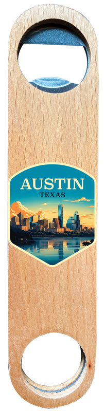 Austin Texas Design A Souvenir Magnetic Wooden Bottle Opener