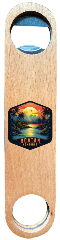 Roatan Honduras Design A Souvenir Magnetic Wooden Bottle Opener