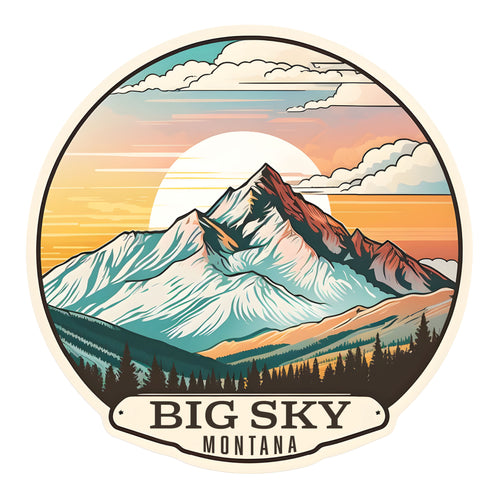Big Sky Montana mountain Sunset Exclusive Destination Fridge Decor Magnet Featuring Gorgeous Design, perfect for home décor, gift or collector's item