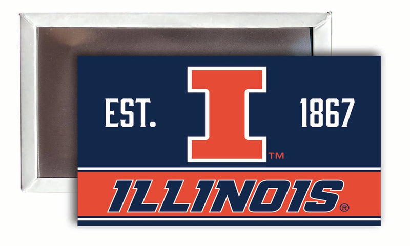 Illinois Fighting Illini 2x3-Inch NCAA Vibrant Collegiate Fridge Magnet - Multi-Surface Team Pride Accessory 4-Pack