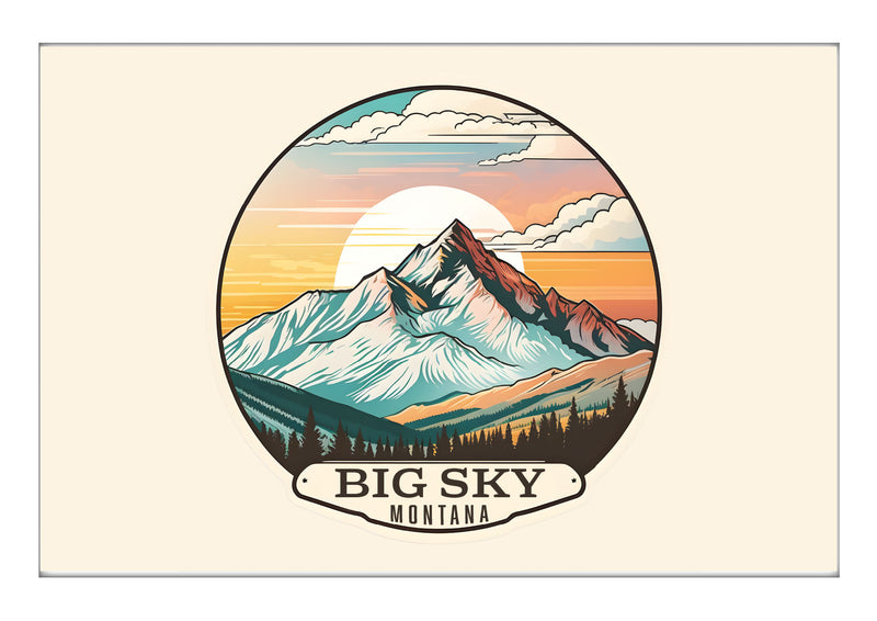 Big Sky Montana mountain Sunset Souvenir 2x3-Inch Durable & Vibrant Decor Fridge Magnet