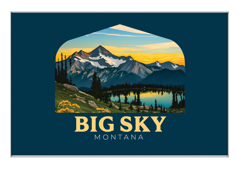 Big Sky Montana Mountain and Lake Souvenir 2x3-Inch Durable & Vibrant Decor Fridge Magnet