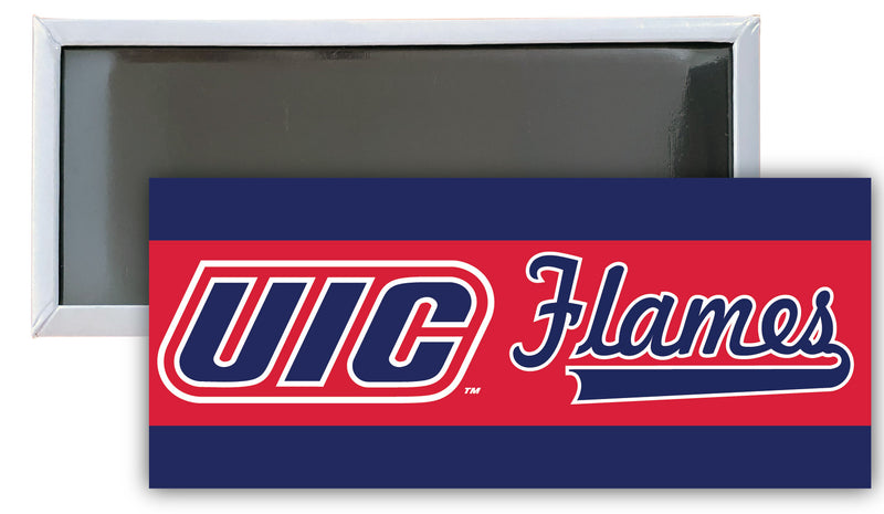 University of Illinois at Chicago 4.75 x 2-Inch NCAA Vibrant Collegiate Fridge Magnet - Multi-Surface Team Pride Accessory Single Unit