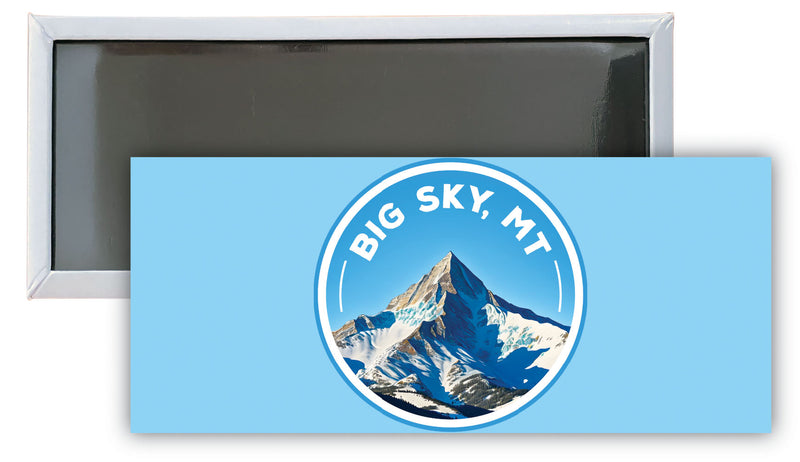 Big Sky Montana Snowy Mountain Souvenir Durable & Vibrant Decor Fridge Magnet 4.75 x 2 Inch