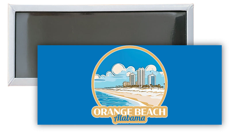 Orange Beach Alabama A Souvenir Durable & Vibrant Decor Fridge Magnet 4.75 x 2 Inch