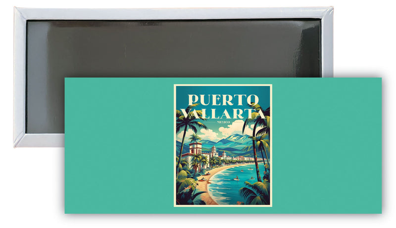 Puerto Vallarta Mexico C Souvenir Durable & Vibrant Decor Fridge Magnet 4.75 x 2 Inch