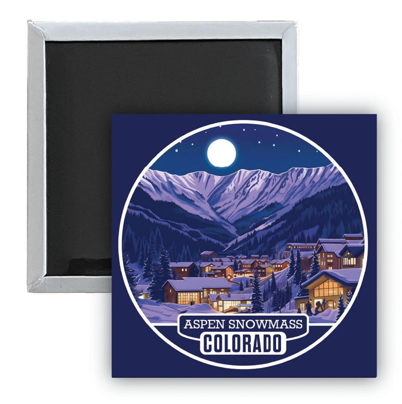 Aspen Snowmass Colorado B Souvenir 2.5 x 2.5-Inch Durable & Vibrant Decor Fridge Magnet