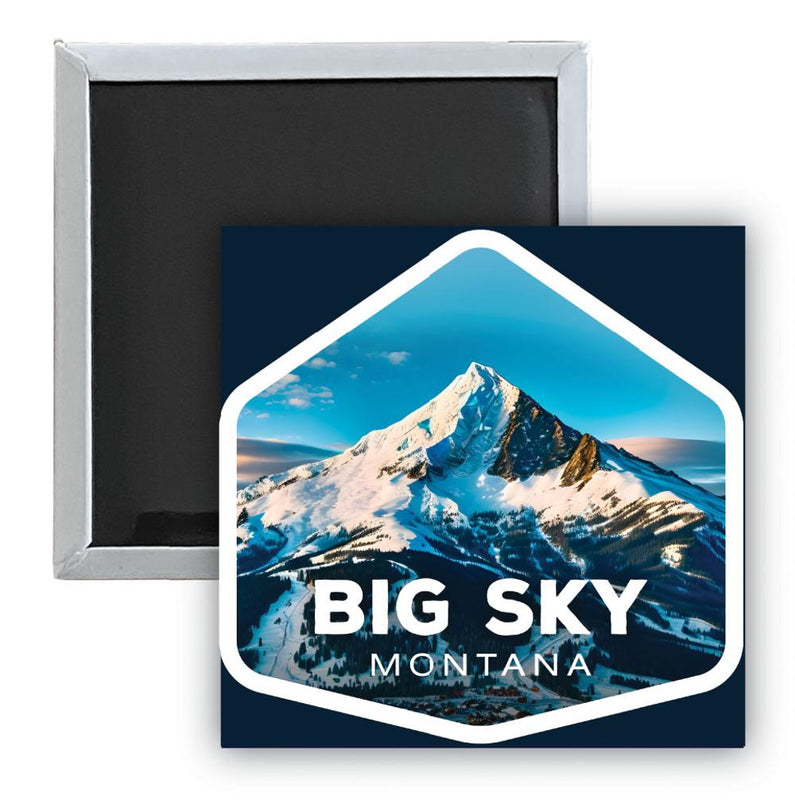 Big Sky Montana Mountain Souvenir 2.5 x 2.5-Inch Durable & Vibrant Decor Fridge Magnet