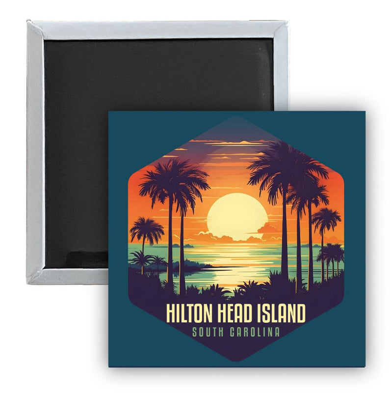 Hilton Head Island B Souvenir 2.5 x 2.5-Inch Durable & Vibrant Decor Fridge Magnet