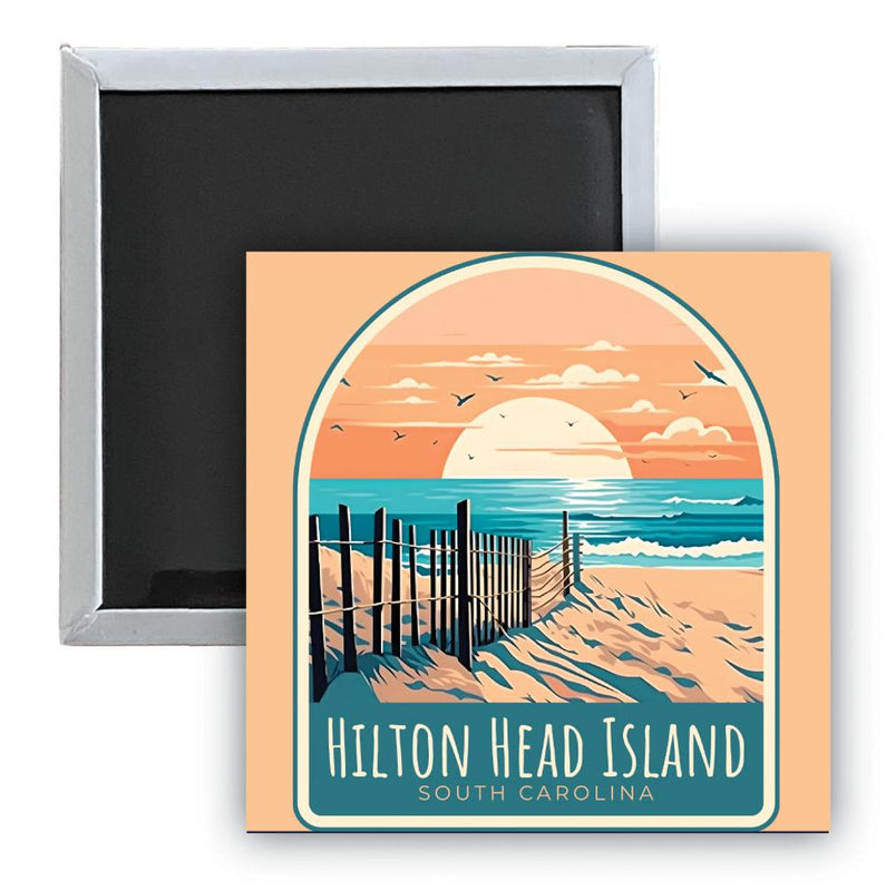 Hilton Head Island C Souvenir 2.5 x 2.5-Inch Durable & Vibrant Decor Fridge Magnet