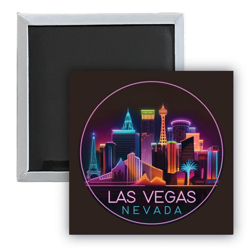 Las Vegas Nevada E Souvenir 2.5 x 2.5-Inch Durable & Vibrant Decor Fridge Magnet