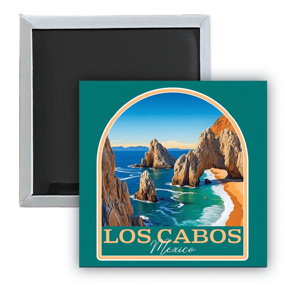 Los Cabos Mexico B Souvenir 2.5 x 2.5-Inch Durable & Vibrant Decor Fridge Magnet