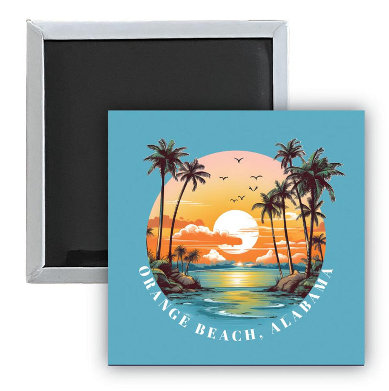 Orange Beach Alabama B Souvenir 2.5 x 2.5-Inch Durable & Vibrant Decor Fridge Magnet